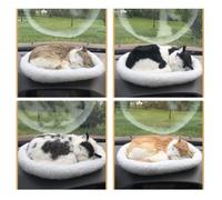 FUANA Adornos de simulación de modelo de animal, juguete creativo de peluche realista de gato que respira de cumpleaños, juguete de peluche electrónico suave para decoración del hogar