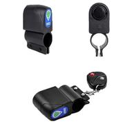 FUANA Alarma de control remoto inalámbrico para bicicleta con sensor de vibración antirrobo de 110 dB, para una fácil instalación en bicicletas, color negro