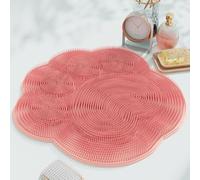 FUANA Alfombrilla de silicona para pies de ducha con ventosas para un fácil montaje en pared, cerdas suaves para masaje y pies limpios, espalda y brazos, azul A