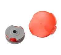 FUANA Bobina de alimentación automática doble y cubierta de tapa para Flymo para recortadoras Contour 500 700 para Mini Trim Multi Trim Power Trim para piezas de repuesto