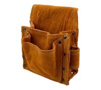 FUANA Bolsa de herramientas de piel de vaca con diseño ignífugo resistente a salpicaduras para taladros eléctricos, tornillos, clavos, brocas, color amarillo