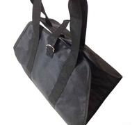 FUANA Bolsa de lona encerada resistente para leña, bolsa plegable grande para almacenamiento en interiores y exteriores, con correa y asas seguras, 101 x 47 cm, color verde, Green, Is black