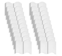 FUANA Bordes de jardín flexibles 20 piezas de plástico entrelazados Kit de bordes de césped fácil de instalar valla de paisaje para macizos de flores blanco, rojo, verde, negro (blanco)