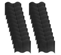 FUANA Bordes de jardín flexibles 20 piezas de plástico entrelazados Kit de bordes de césped fácil de instalar valla de paisaje para macizos de flores blanco, rojo, verde, negro (negro)