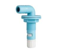FUANA Cabezal de pulverización aireador ajustable para sistemas Livewell, manguera de 3/4 a 1-1/8 pulgadas, codo de 90 grados, polipropileno de grado marino (29 mm)