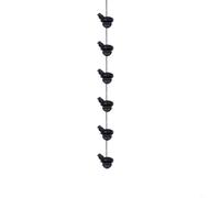 FUANA Cadena de metal con diseño de cuenco colgante, campanilla de viento retro para drenaje de canalones de jardín, decoración de patio al aire libre, negro, 100 cm (B)