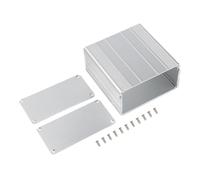 FUANA Caja de instrumentos PCB de aluminio de 100 x 100 x 50 mm con cubierta deslizante, proyectos electrónicos y cajas de fuente de alimentación de audio, color plateado