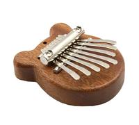 FUANA Caja de música de madera de 8 teclas, mini colgante para el pulgar, instrumento musical compacto de mano para el día de San Valentín o regalo de cumpleaños, barra de espejo retrovisor marrón