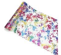 FUANA Camino de mesa de malla con lentejuelas brillantes para fiestas, bodas, Navidad, decoración del hogar, 914 x 28 cm, dorado, plateado, oro rosa, morado, verde, azul real, negro, colorido