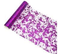 FUANA Camino de mesa de malla de aluminio con lentejuelas para fiestas, bodas, Navidad, decoración del hogar, 360 pulgadas de largo, dorado, oro rosa, plata, rosa, morado, verde, azul real, negro