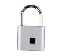 FUANA Candado de huella digital sin llave con carga USB electrónico para cerradura de puerta para cable de acero inoxidable, antirrobo, maleta, mochila, armario, color negro