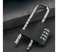 FUANA Cerradura ajustable en forma de U para manijas de puerta de archivador, cerradura de seguridad impermeable de aleación de zinc con 8 ajustes de tamaño para gimnasios, taquillas, garajes