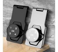 FUANA Cerradura de contraseña para puerta de armario, puerta corredera de refrigerador, entrada sin llave de aleación de zinc con tamaño de 4 pulgadas, cerradura de puerta negra o plateada