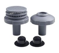 FUANA Cesta de filtro de repuesto para piscinas Intex 25022E y 11070, incluye boquilla de entrada, 2 boquillas, filtro en forma de parrilla, 32 mm, plástico gris