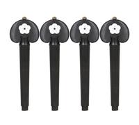 FUANA Clavijas de afinación para violonchelo tamaño 4/4 para instrumentos con acabado de ébano, cabeza en forma de corazón con incrustaciones de concha, juego de 4 piezas A