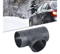 FUANA Conector de conducto de plástico en T de 80 mm, salida de aire caliente, compatible con rejillas de ventilación de calentador diesel, color negro