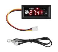 FUANA Controlador de temperatura del ventilador de 12 V CC con entrada 3P, termostato de -9.9 a 99.9 refrigeración de servidor de PC, incluye sonda de aire líquido