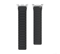 FUANA Correa de silicona con cierre magnético para Samsung Watch 8/8 Classic de repuesto, Black + silver, Hecha de silicona de alta calidad, la correa no solo es suave y cómoda contra la piel, sino