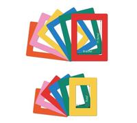 FUANA CT525A - Juego de 12 marcos magnéticos para fotos de resina sintética colorida para refrigerador y taquilla, 12,2 x 16 cm + 8,4 x 11,5 cm, se adapta a 4 x 6/3,5 x 5/2,5 x 3 pulgadas