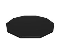 FUANA Cubierta redonda negra para piscina, protección contra escombros de PVC para diseño transpirable para piscinas sobre el suelo (305 cm)
