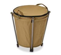 FUANA Cubo de basura plegable para exteriores de 20 L para acampar y picnic, cesta de basura plegable portátil con tela Oxford 600D, color caqui