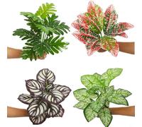 FUANA Decoración de pared de vegetación sintética, paquete de 4 paneles de setos artificiales, telón de fondo de plantas de plástico para decoración del hogar, sala de estar, arte de pared verde