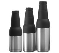 FUANA Enfriador de botellas de cerveza y latas con abridor de cerveza, enfriador de latas delgado, soporte para botellas de cerveza, soporte aislado para latas de cerveza, apto para lavavajillas