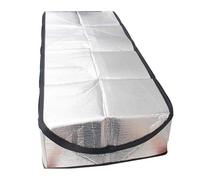 FUANA Escalera ignífuga para el ático para cubierta de aislamiento de 63 x 137 x 28 cm, para barrera de calor de aluminio de doble capa con refuerzo de instalación rápida para puerta