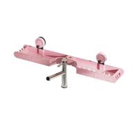 FUANA Estante de baño que ahorra espacio con ventosas fuertes, organizador de ducha de plástico plegable con diseño de drenaje hueco, 32 x 12 x 12 cm, accesorios blancos