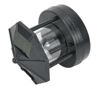 FUANA Faro alimentado por energía solar, adorno LED giratorio de 360°, lámpara de paisaje al aire libre ABS, iluminación IP44 del atardecer al amanecer para jardín, césped, patio (negro)