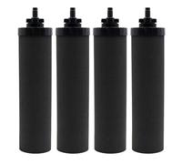 FUANA Filtro de agua de carbón activado negro, paquete de 4 unidades para sistema de filtro de gravedad Larayci para viajes, Big, Royal, Imperial, Crown Series