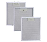 FUANA Filtros de grasa de metal plateado 3Pcs para campanas de cocina Rangemaster, piezas de repuesto de aluminio de 300 x 250 mm
