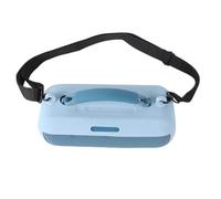 FUANA Funda de silicona para altavoz con correa para el hombro para Bose SoundLink Max, funda protectora compacta de 27 x 15 x 10 cm para uso en exteriores, cable de auriculares negro