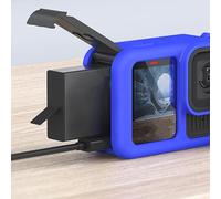 FUANA Funda protectora de silicona con cordón y tapa de lente para Hero13 negro, funda compacta que absorbe los golpes con gancho, cable de auriculares de 77 x 55 x 35,6 mm