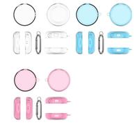 FUANA Funda protectora transparente de TPU para Soundcore Sleep A20, compacta, 7,9 x 7,1 x 2 cm, con ajuste resistente a los arañazos, para cable de auriculares transparente/azul/rosa