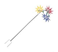 FUANA Giratoria de viento de flores multitonos de 95 cm, estatua de paisaje de hierro forjado con resistencia a todo tipo de clima, metal decorativo para acento para patio trasero