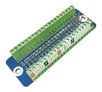 FUANA GPIO - Bloque de terminales de placa de expansión con conectores de grado industrial y calcomanías de definición de pines compatible con Raspberry Pi 3B/3B+/4B/Zero, verde