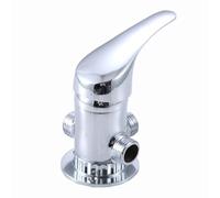FUANA Grifo mezclador de baño de 3 vías, válvula angular, interruptor desviador de agua, construcción de aleación, rosca G1/2 pulgadas, acabado plateado