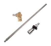 FUANA Herramienta de limpieza de tanque de agua y gas para camiones grandes, accesorio de lavado a presión de metal de 55 cm con chorro de ventilador unidireccional, compatible con válvula de 1/4