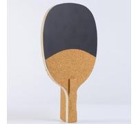 FUANA Hoja de tenis de mesa para estilo bucle de ataque rápido, madera de ciprés con fibra de arilato de carbono, pala ligera de 85 g, mango de corcho, amarillo, 240 x 138 x 8 mm