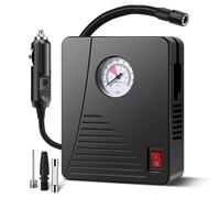 FUANA Inflador de neumáticos 12 V 96 W bomba de aire eléctrica para coche, mini 100 PSI, 35 l/min, bola portátil