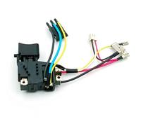 FUANA Interruptor electrónico de herramienta eléctrica 650653-1 650573-9 compatible con taladro inalámbrico Makita BDF441 BDF451 BHP441 BHP451 DDF451 DHP451 negro 1 unidad