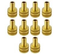 FUANA Juego de 10 adaptadores de válvula de neumático de latón profesional para compresor de aire e inflador de camiones, para uso pesado, accesorios de inflado de neumáticos, carretilla elevadora y
