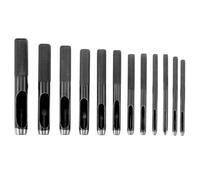 FUANA Juego de 12 perforadores huecos de cuero de 1 a 10 mm, acero al carbono tratado térmicamente, cortador de agujeros redondos para cinturón, correa de reloj, manualidades