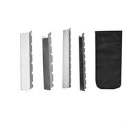 FUANA Juego de 4 soportes para brochetas de acero inoxidable para parrillas, 6 y 9 ranuras para barbacoa al aire libre, camping y ahumadores, apilable con bolsa de almacenamiento