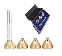 FUANA Juego de boquillas de trompeta para trompeta Bb, copa de latón chapado en oro 7C 3C 1.5C con funda, compatible con modelos 7C, 5C, 3C, 8 cm, 340 g