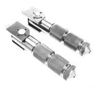 FUANA Juego de estriberas plegables de aluminio para motocicleta, reposapiés trasero, 8 mm, color plateado