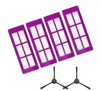 FUANA Juego de filtros y cepillos laterales para EUREKA V15 Pro para EUREKA J15 para Ultra J15 para Ultra-WH, robot aspirador 6 unidades (4 filtros + 2 cepillos laterales)