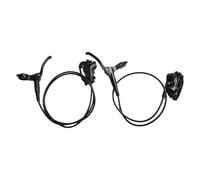 FUANA Juego de frenos de disco hidráulicos para bicicleta de montaña con palanca, compatible con rotor de 160/180 mm, pinza de pistón doble, sistema de aceite prellenado, kit de reparación de