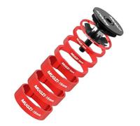 FUANA Juego de juntas de horquilla delantera de 28,6 mm, arandelas de aleación de aluminio de 2/3/5/10 mm con núcleo de flor y cubierta, kit de reparación de bicicleta negro